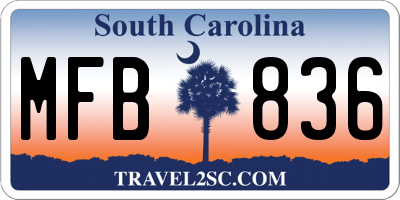 SC license plate MFB836