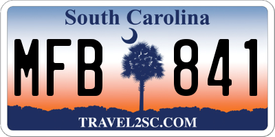 SC license plate MFB841