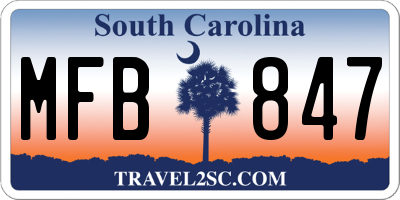 SC license plate MFB847