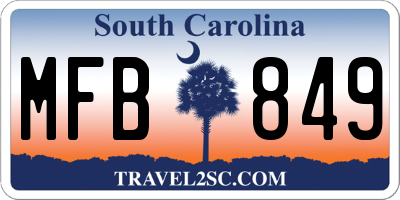 SC license plate MFB849