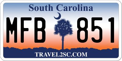 SC license plate MFB851