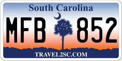 SC license plate MFB852
