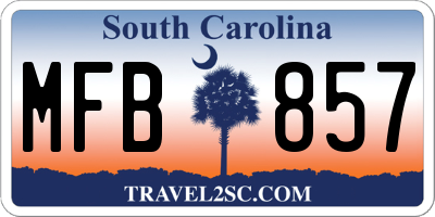 SC license plate MFB857