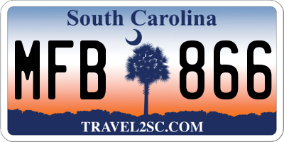 SC license plate MFB866