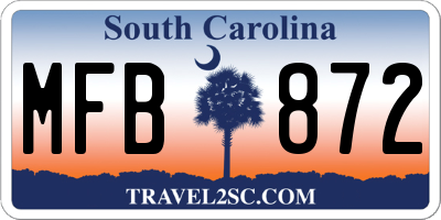 SC license plate MFB872