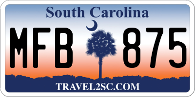 SC license plate MFB875