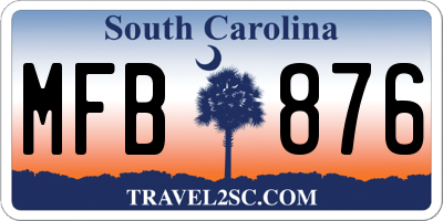 SC license plate MFB876