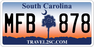 SC license plate MFB878
