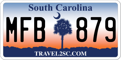 SC license plate MFB879
