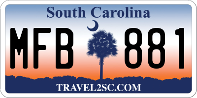 SC license plate MFB881