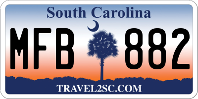 SC license plate MFB882