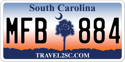 SC license plate MFB884