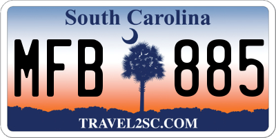 SC license plate MFB885
