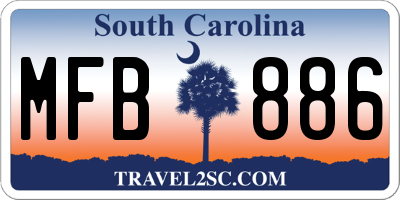 SC license plate MFB886