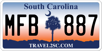SC license plate MFB887