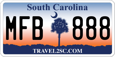SC license plate MFB888