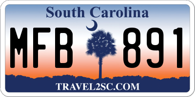 SC license plate MFB891