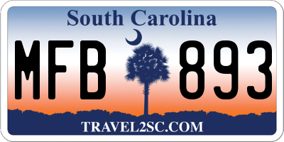 SC license plate MFB893