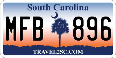SC license plate MFB896