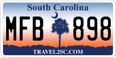 SC license plate MFB898