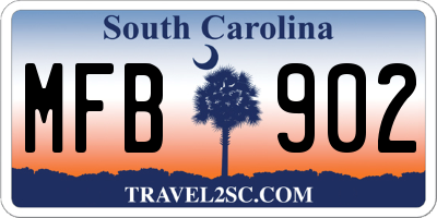 SC license plate MFB902