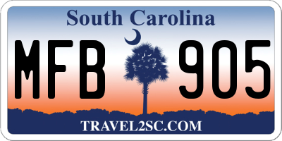 SC license plate MFB905