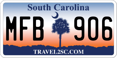 SC license plate MFB906