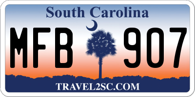 SC license plate MFB907
