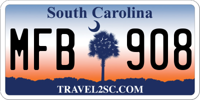 SC license plate MFB908