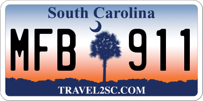 SC license plate MFB911