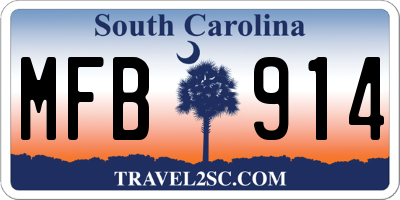 SC license plate MFB914
