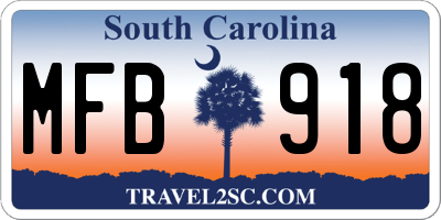 SC license plate MFB918