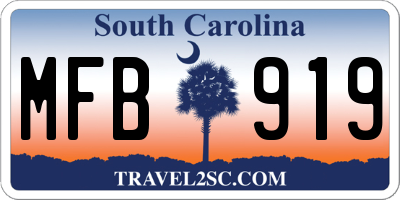 SC license plate MFB919