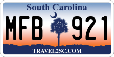 SC license plate MFB921