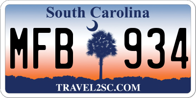 SC license plate MFB934
