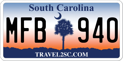SC license plate MFB940