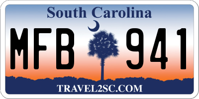 SC license plate MFB941