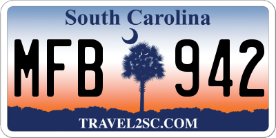 SC license plate MFB942