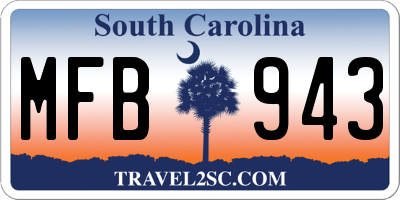 SC license plate MFB943