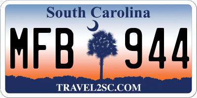 SC license plate MFB944