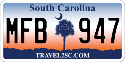 SC license plate MFB947