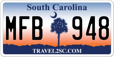 SC license plate MFB948