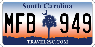 SC license plate MFB949