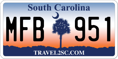 SC license plate MFB951