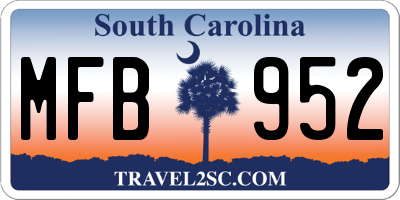 SC license plate MFB952