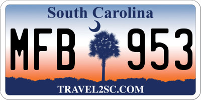 SC license plate MFB953