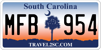 SC license plate MFB954