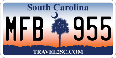 SC license plate MFB955