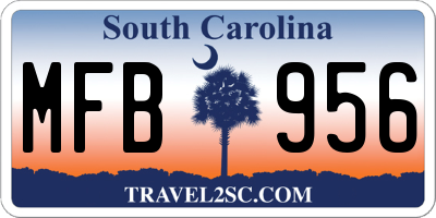 SC license plate MFB956