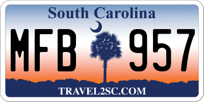 SC license plate MFB957